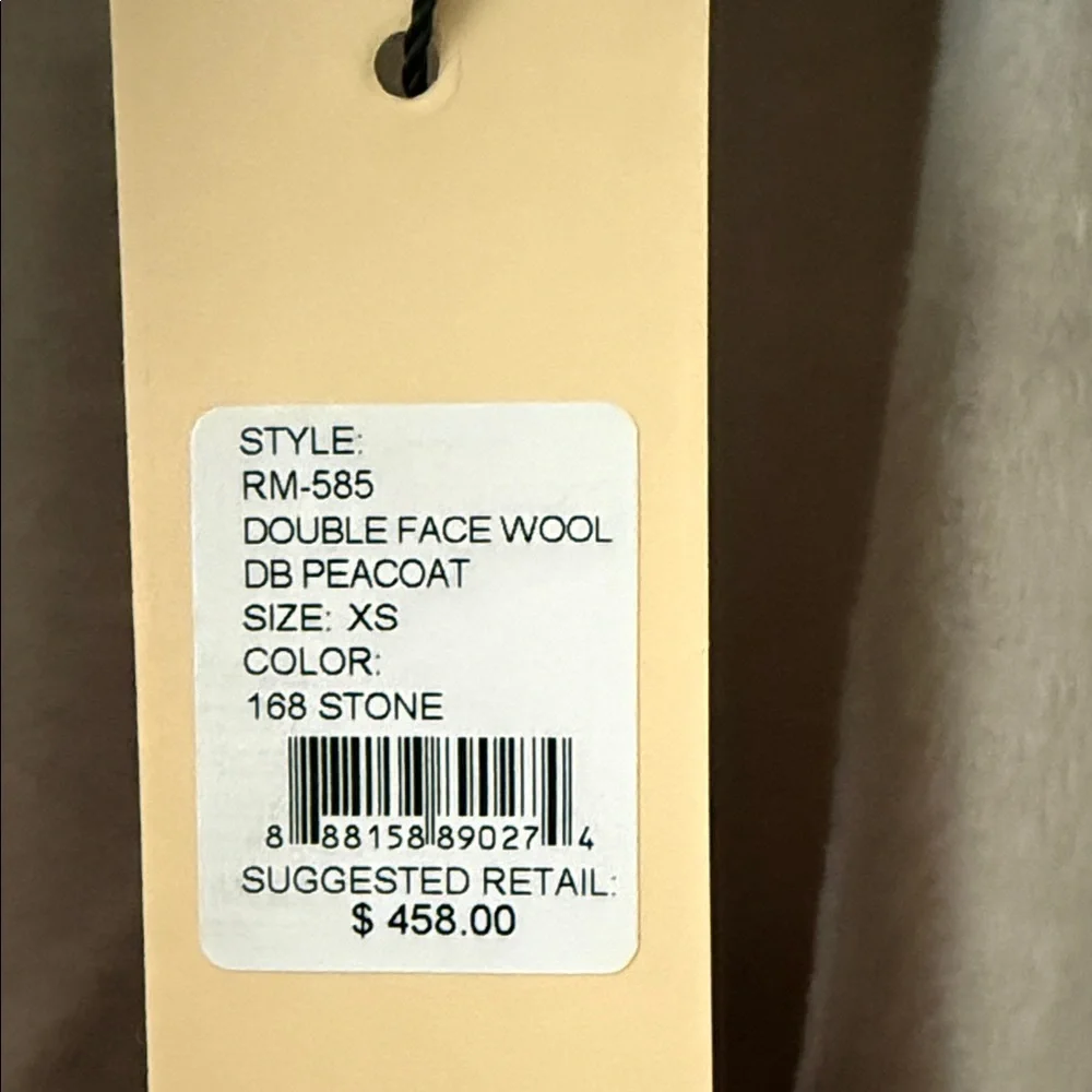 NWT Rebecca Minkoff Women’s Cream Double-Breasted Coat - Picture 6 of 7